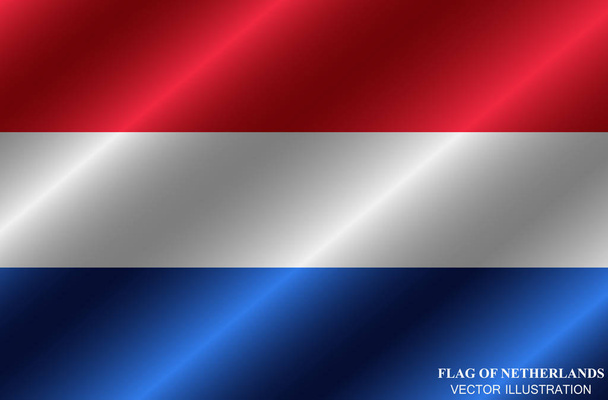 Флаг Нидерландов со складками. Счастливого дня Нидерландов. Иллюстрация с флагом. Вектор
. - Вектор,изображение