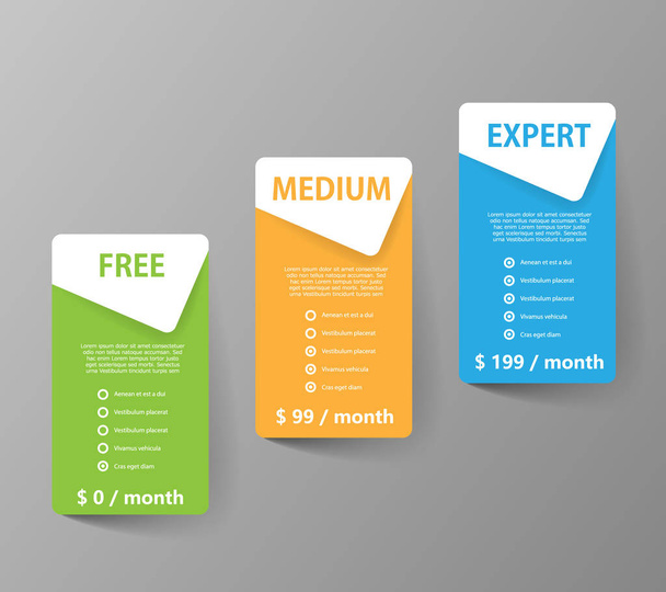 Product and services three price choice banners - Vector - Vektor, obrázek