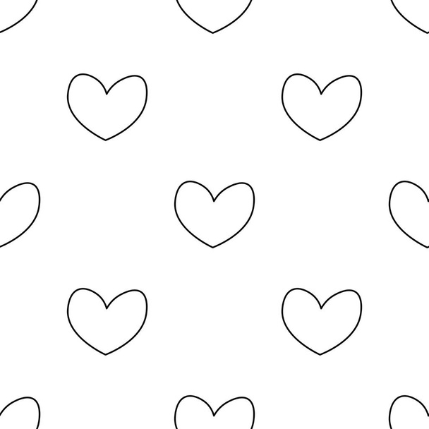 Hand drawn hearts seamless repeat pattern .Valentine 's day seamless repeat pattern
. - Вектор,изображение