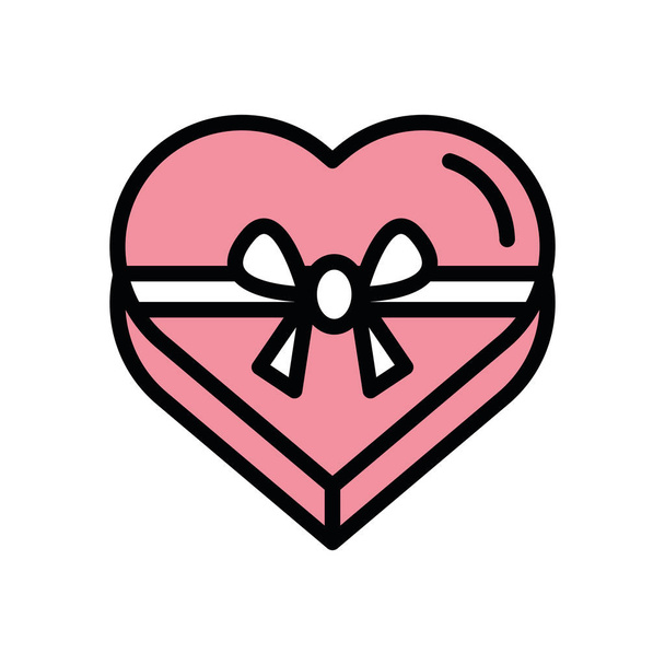 glückliche Valentinstag Herz Schokolade Box - Vektor, Bild