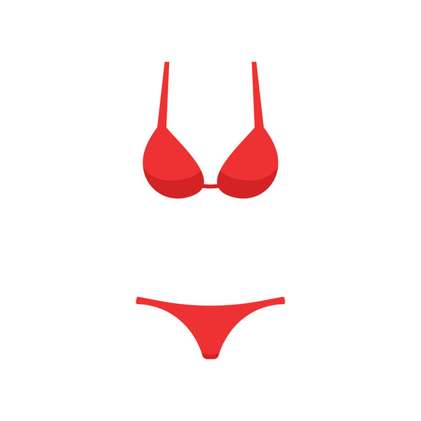Vector illstration of woman swimsuit icon. Flat design. Isolated. - Vector, Image