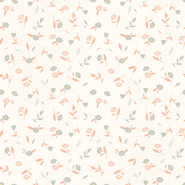 Colorful vector seamless pattern of flowers in a flat style. - Vektör, Görsel