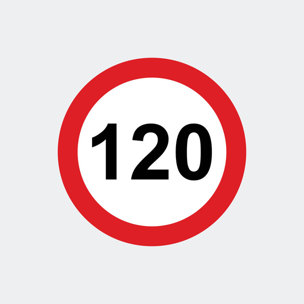 Omezení rychlosti dopravní značky 120 - Vektor, obrázek