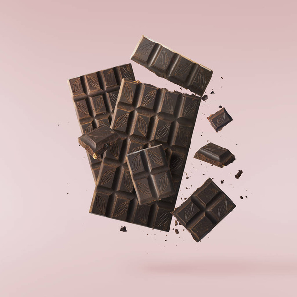 tasy dark chokolate on background - Zdjęcie, obraz