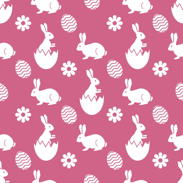 Pattern Happy Easter Bunny egg Festive Holiday - Vetor, Imagem