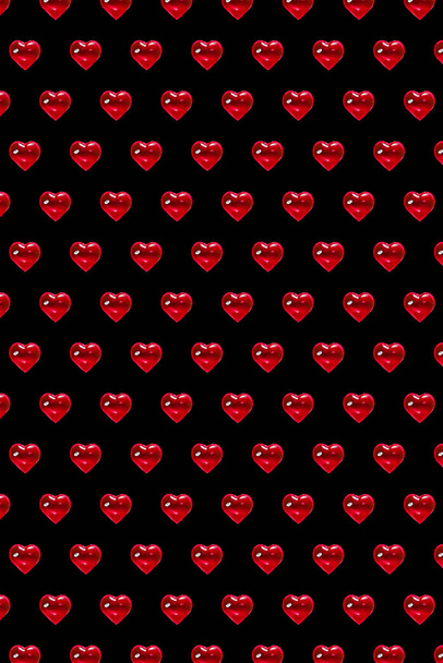 Ystävänpäivä tausta. Kuvio lasi punainen sydämet mustalla taustalla. Kortin minimalismi, Symbol of Love Gothic
 - Valokuva, kuva