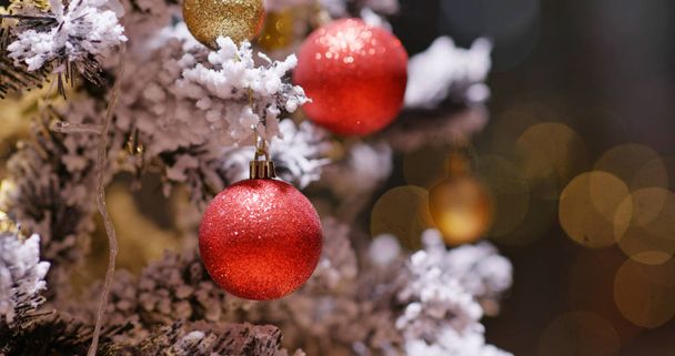 Christmas tree decoration at night - Photo, Image