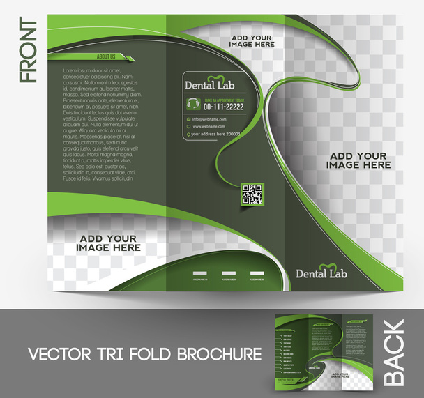 Tri-fold Dental Brochure Design Vector Illustration. - Vector, Image