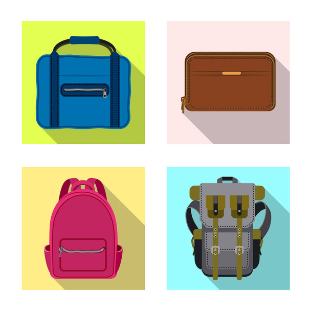 Vector design of suitcase and baggage logo. Collection of suitcase and journey vector icon for stock. - Vektör, Görsel