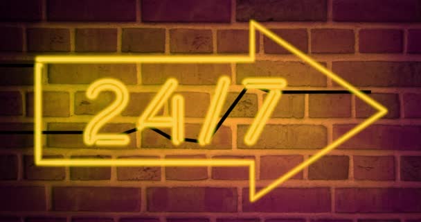 ネオンサイン24 7は営業とサポートを提供しています。商用ヘルプデスク広告が表示されるたびに – 4k - 映像、動画