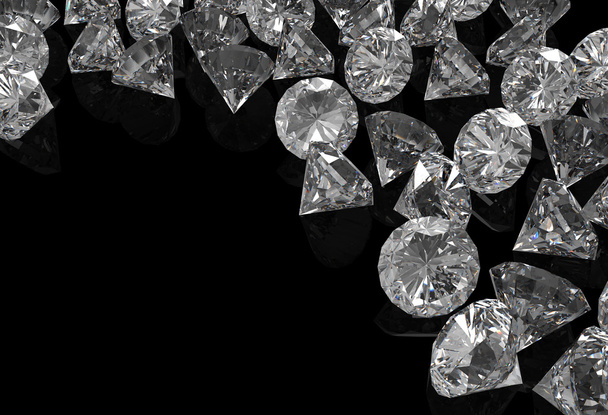 diamonds on black surface - Photo, Image