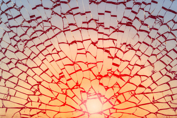 View of sunshine through broken glass. - Photo, Image