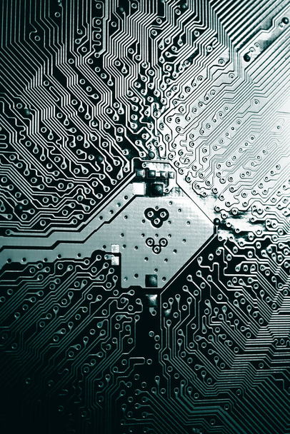 Circuit board. Elektronische computer hardware technologie componenten. Moederbord digitale wetenschap grunge achtergrond. - Foto, afbeelding