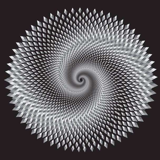 Точечный полутоновый векторный спиральный рисунок или текстура - Вектор,изображение