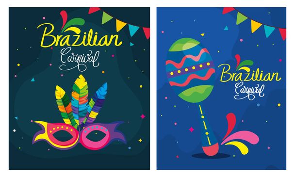 ブラジルのカーニバルのポスターを飾り - ベクター画像