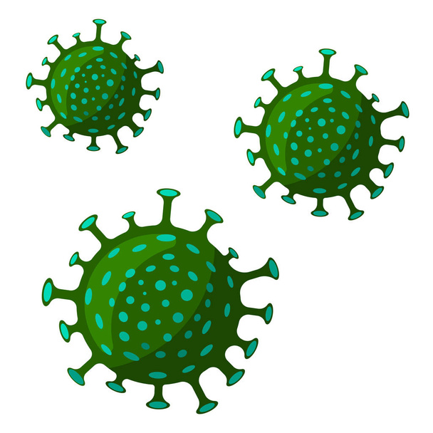 Coronavirus beeld geïsoleerd op witte achtergrond. Vector cartoon platte illustratie - Vector, afbeelding