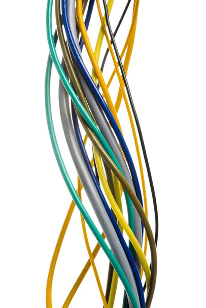Вихор барвистого кабелю на білому тлі
 - Фото, зображення