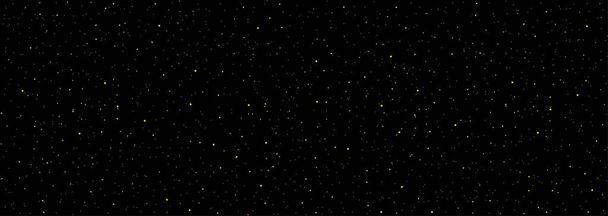 Gedetailleerde panoramische nacht sterrenhemel zwart - Vector, afbeelding