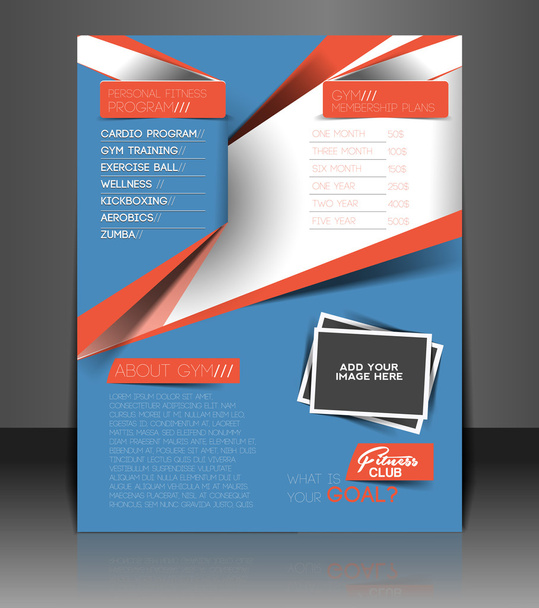 Fitness Center Flyer & Poster Template - Vector, Image