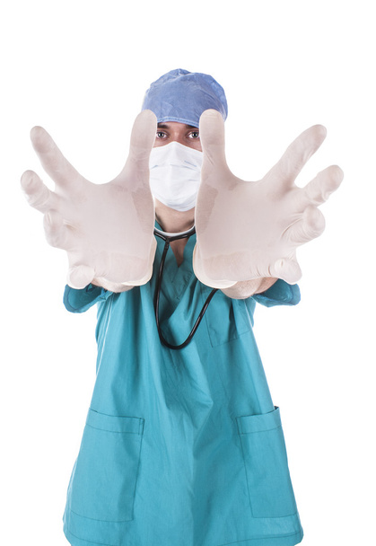 the doctor in sterile gloves - Foto, Imagen