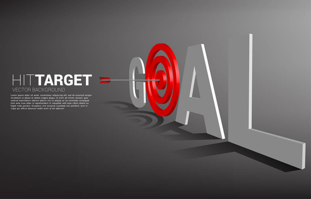 arrow archery hit on the center of target in goal wording . Business Concept of marketing target and customer.Company vision mission and goal. - Vector, Image