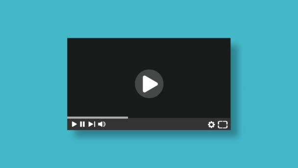 Realistic video player with shadow. Media Player Interface. - Footage, Video