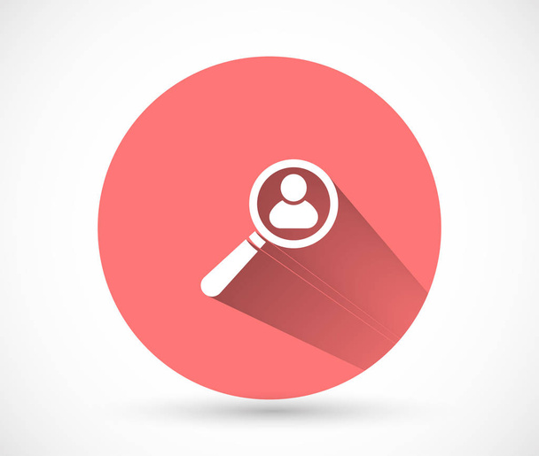 Magnifier with a man vector icon , lorem ipsum Flat design - Vector, Image