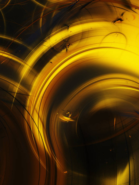yellow abstract fractal background 3d rendering illustration - Foto, Imagen