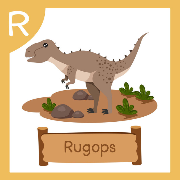 Illustrator von r für Dinosaurier-Rugops - Vektor, Bild