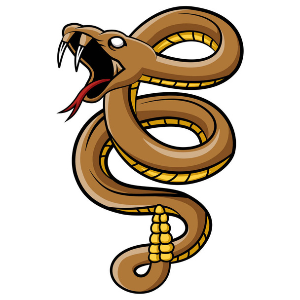 Τρομακτικό φίδι φίδι μασκότ κινουμένων σχεδίων  - Διάνυσμα, εικόνα