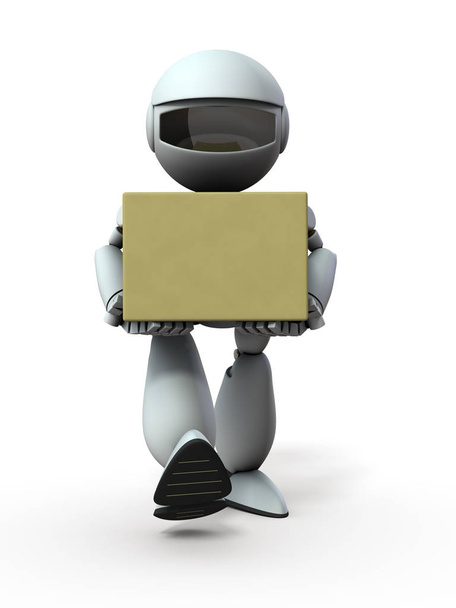 Робот искусственного интеллекта с картонными коробками. W
 - Фото, изображение
