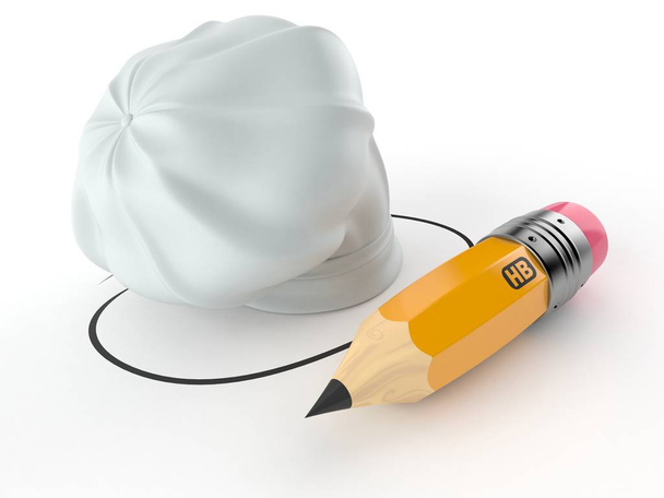 Sombrero de chef con lápiz
 - Foto, imagen