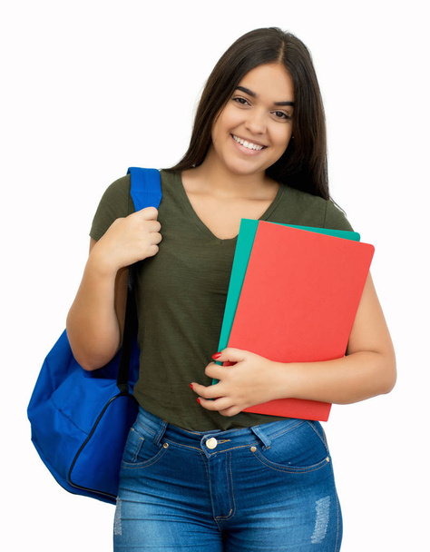 Laughing spanish female student with backpack - Foto, immagini