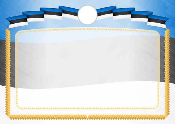 Grens met de nationale vlag van Estland. - Vector, afbeelding