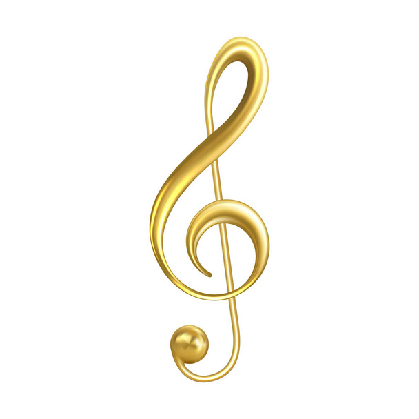 Treble Clef Musical Symbol Golden Color Vector - Vector, Image