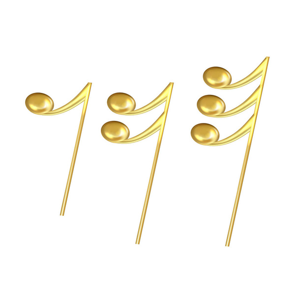 Símbolos de nota musical en color dorado Set Vector
 - Vector, Imagen