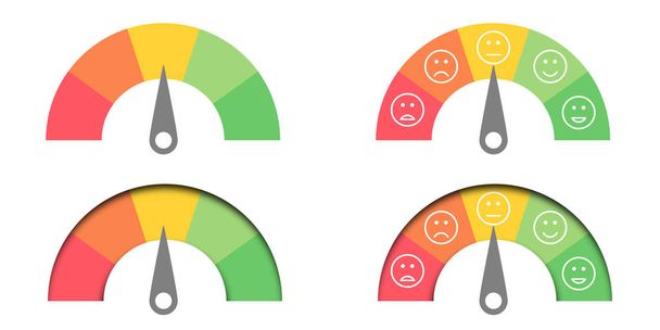 scale satisfaction meter color gauge isolated vector - ベクター画像