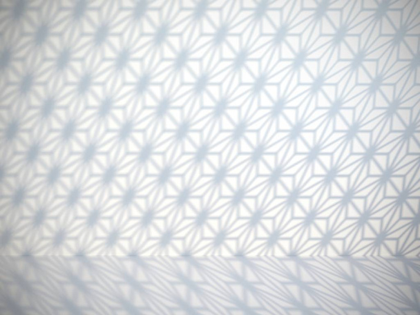 Ombres tombantes sur le mur et le sol sous la forme d'un ornement géométrique avec vignette. rendu 3D
 - Photo, image