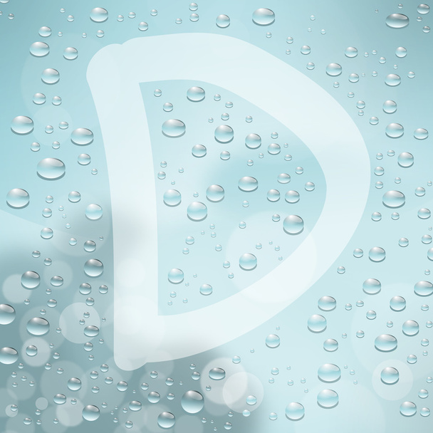 Letter D and water drop - Vector, Image