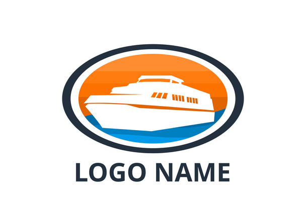 statek logo - Wektor, obraz