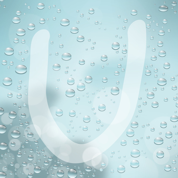 Letter U and water drop - Vector, Image