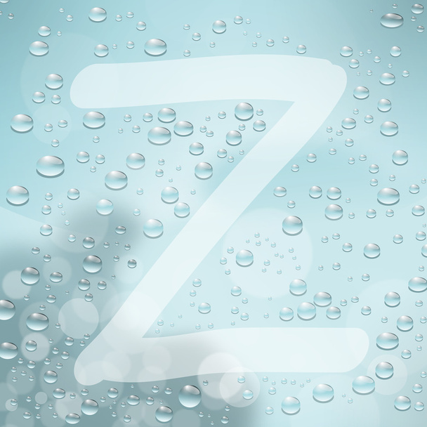 手紙 z と水ドロップ - ベクター画像