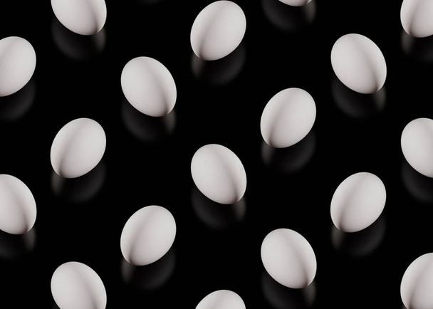 White chicken eggs. - 写真・画像