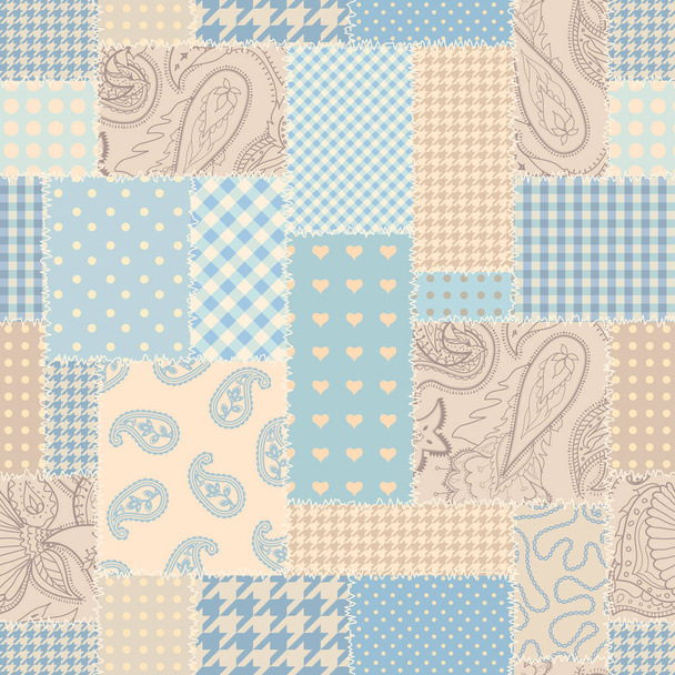 Patchwork textile pattern. Seamless quilting design background. - Vector, Image