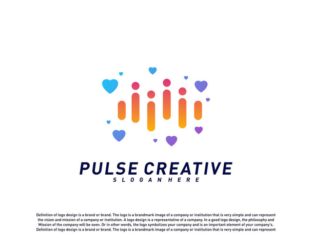 Love Medical Pulse logo tasarımı konsepti. Sağlık hizmeti logo şablonu vektörü. Simge Sembolü - Vektör, Görsel
