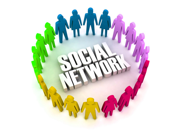 sociaal netwerk. verschillende mensen verbindingen. concept 3D-illust - Foto, afbeelding