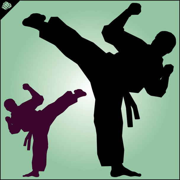 Arte marcial diseño de símbolo de color. emblema de karate. - Vector, imagen