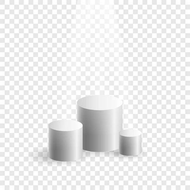 Cylindrical boxes for demonstration - Vector, Image