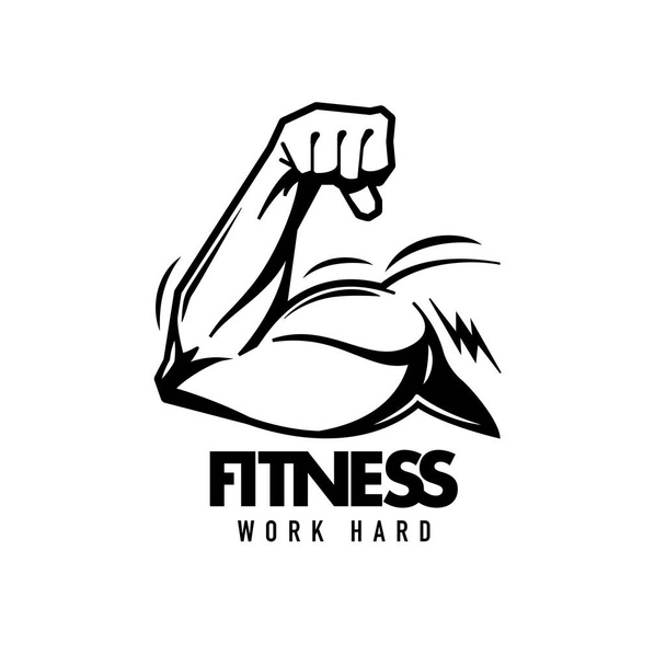 Fitness Hand Drawn Emblem - ベクター画像