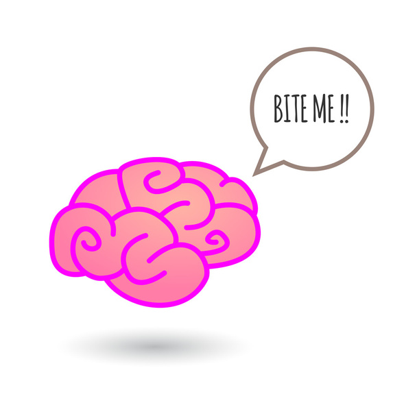 Brain with comic balloon - Vector, Image
